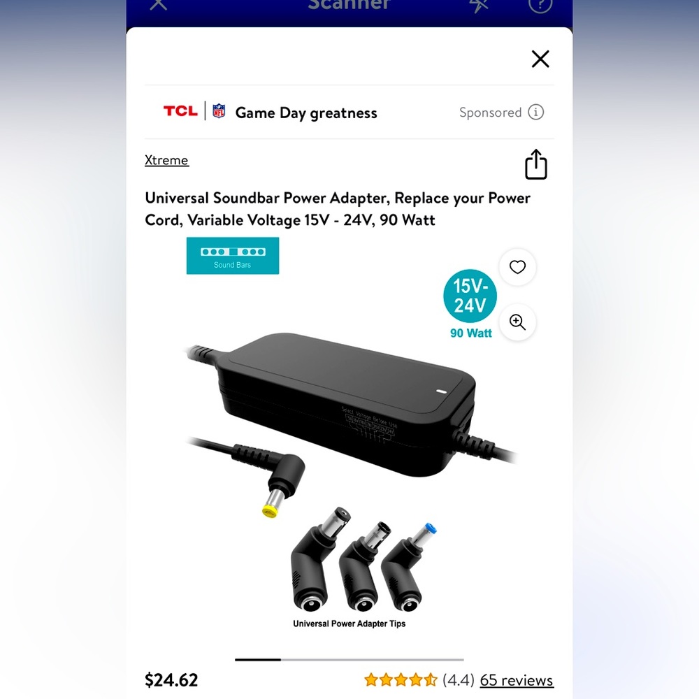 Universal Soundbar Power Adapter
